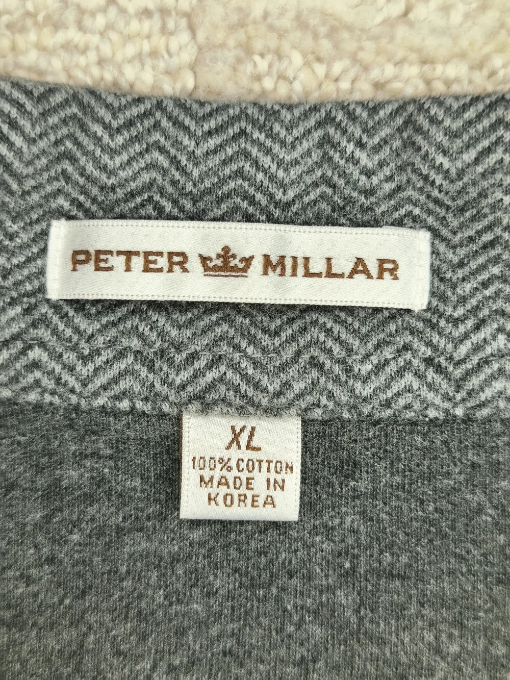 Peter Millar Skull & Clubs 1/4 Zip Pullover Mens Gray Golf Ramsey CC Korea XL